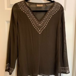 ie sheer top with sequin embroidery
